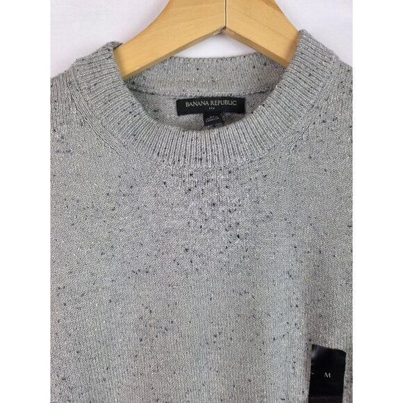 Banana Republic Mens Sweater Size Medium Gray Wool Blend Knit Long Sleeve Top - Picture 2 of 10